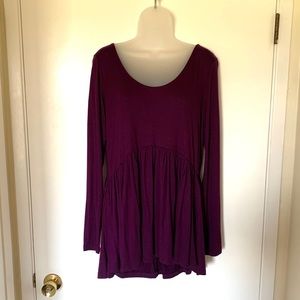 Forever21 Purple Plum Peplum Babydoll Top